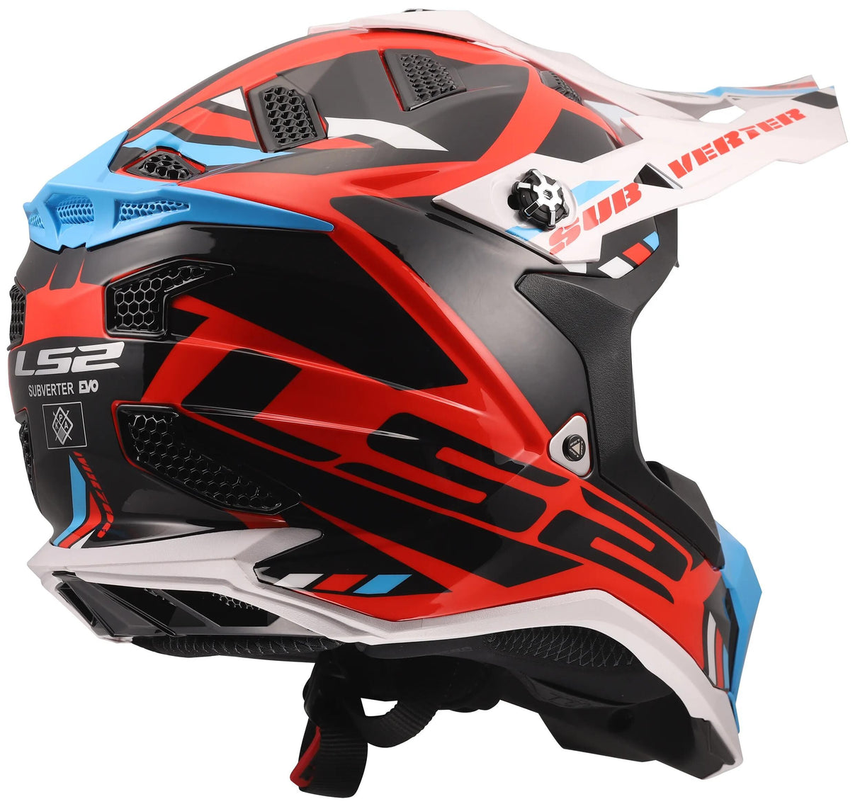 Ls2 Motocross-Helm MX700 Subverter Evo II Stomp Helm MX700 Subverte Stomp weiß blau rot l