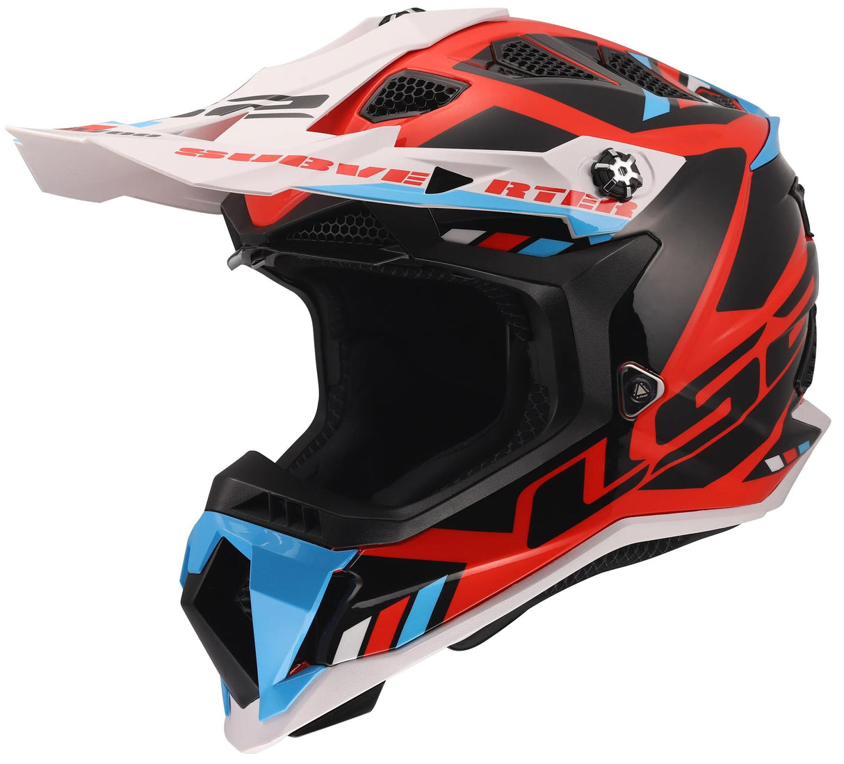 Ls2 Motocross-Helm MX700 Subverter Evo II Stomp Helm MX700 Subverte Stomp Weiß Blau Rot XL