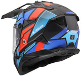 Ls2 Enduro-Helm MX702 Pioneer II Block. Helm MX702 Pioneer Block mattschwarz rot blau