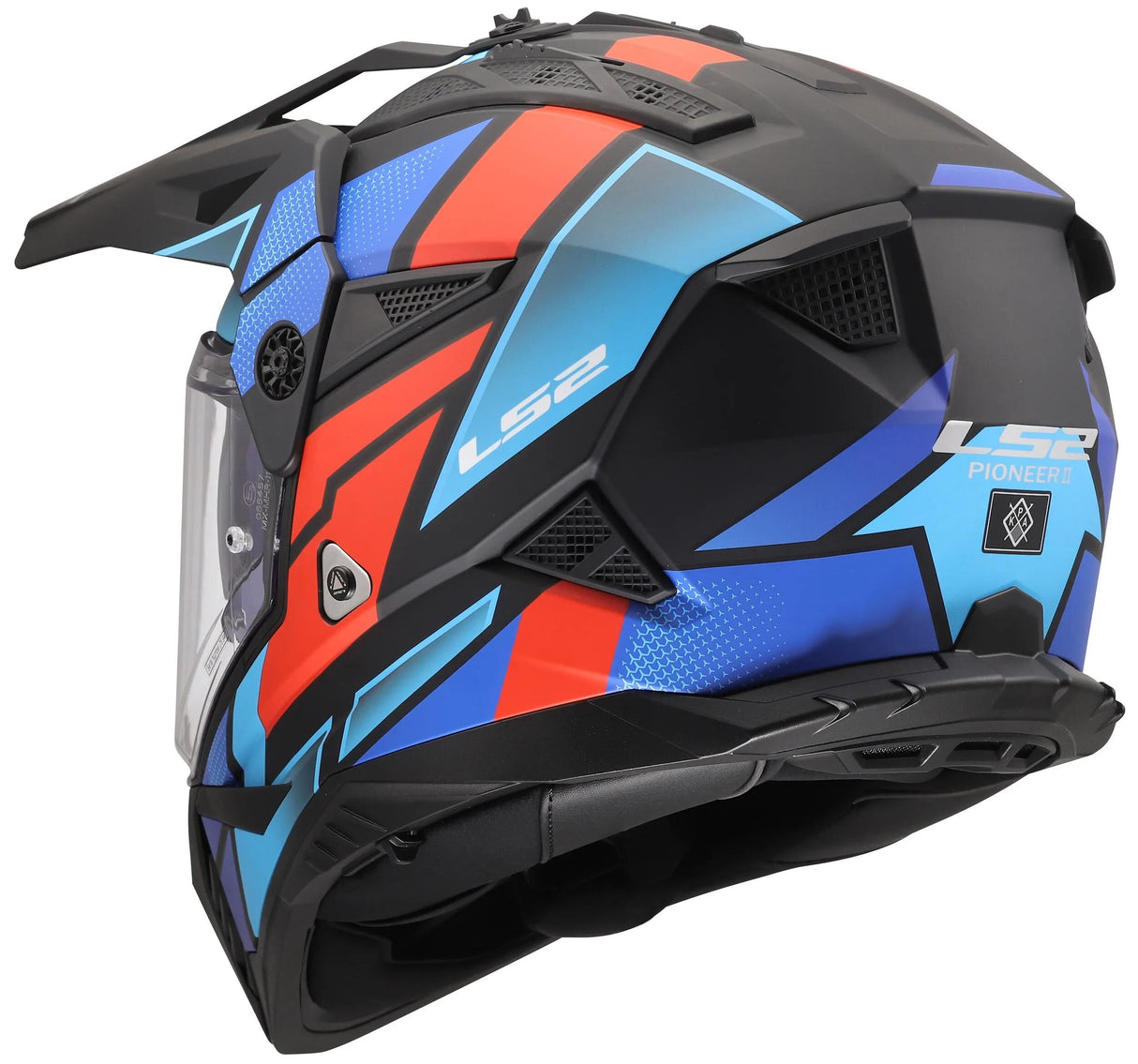 Ls2 Enduro-Helm MX702 Pioneer II Block. Helm MX702 Pioneer Block matt bw rot bl. xxl