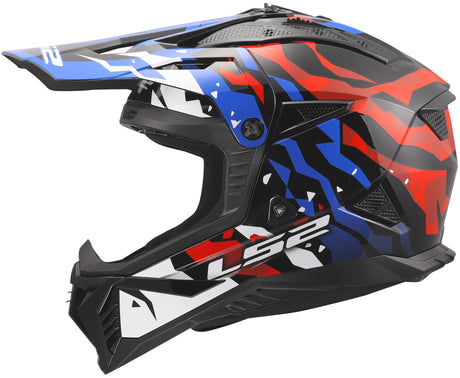 Ls2 Motocross-Helm MX708 Fast II Grotesk Helm MX708 Fast II Grotesque Weiß Bl Rot XS