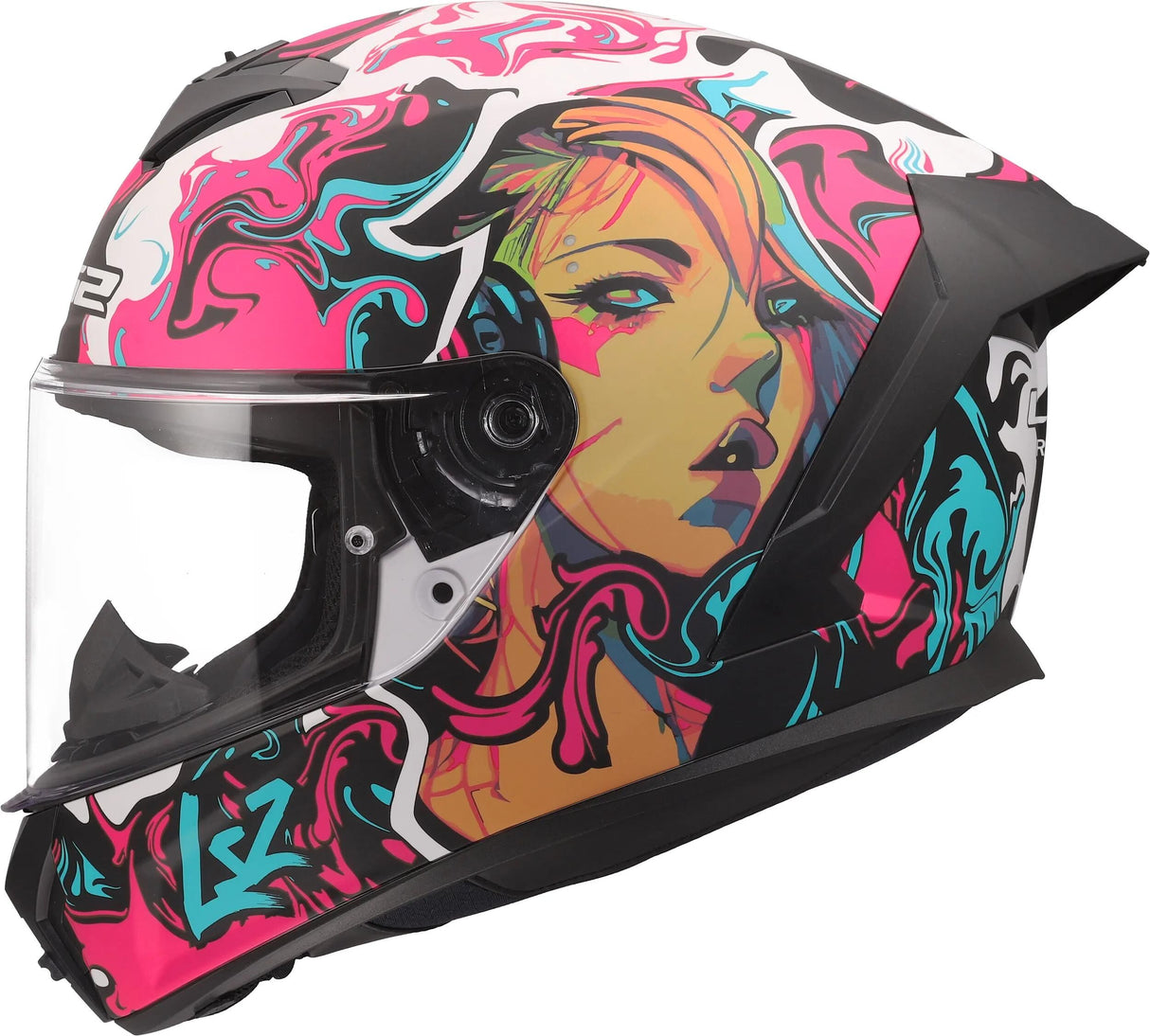 Ls2 Helme FF820 Rapid i Cyberg Lila Cyan Gr. m