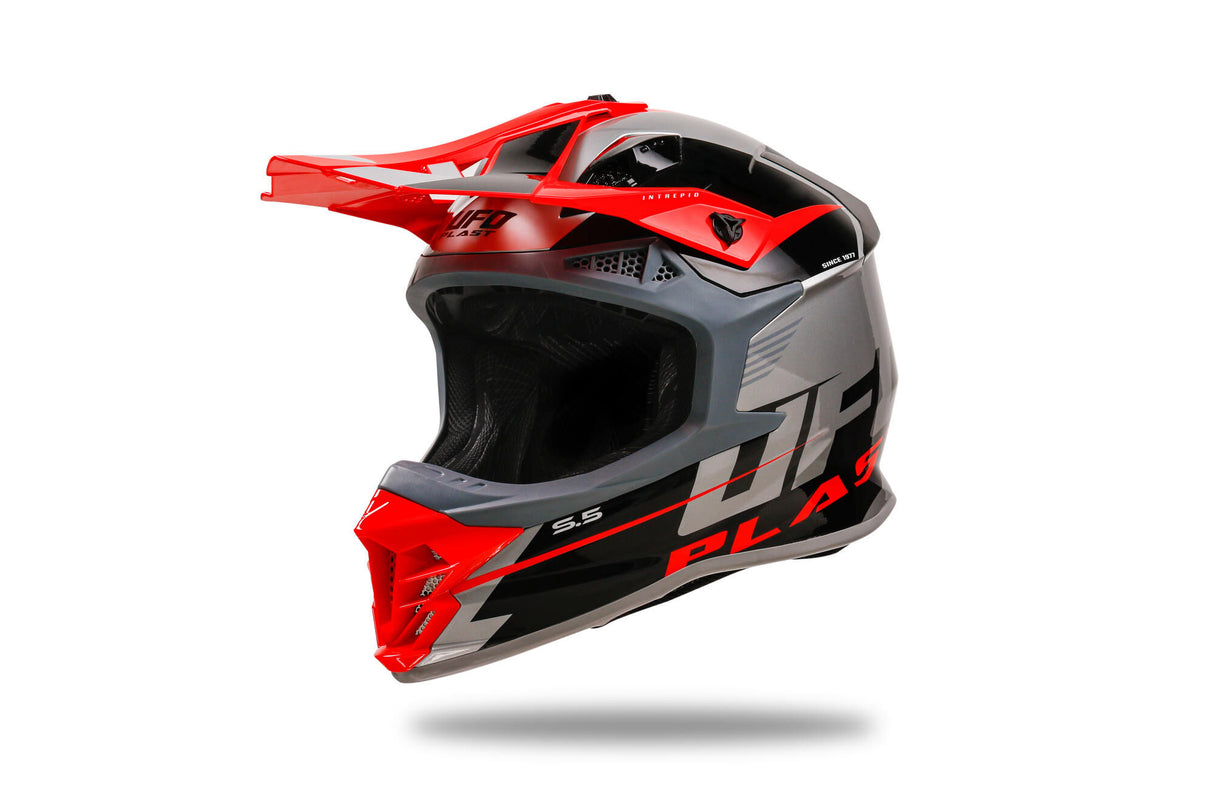 Ufo Plast Motocross-Helm Intrepid Helm Interpid M Grau