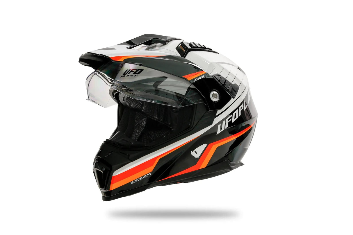 Ufo Plast Enduro Helm Aries Helm Aries S weiß schwarz