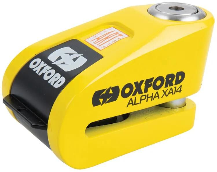Oxford Bremsscheibenschloss Alpha XA14 Rotorschlösser Gelb Schwarz Alarm