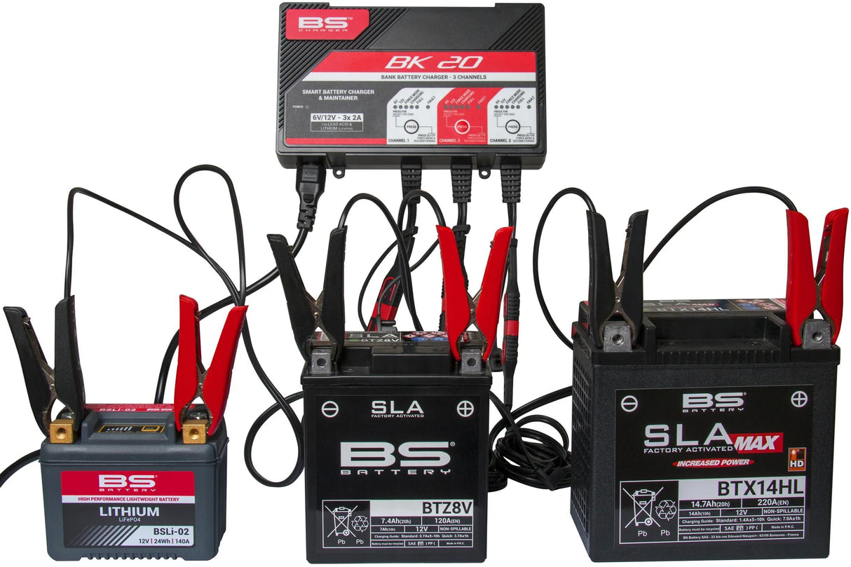 BS Batterie-Batterieladegerät BK20 mehrere Ladegeräte. bk20 bs Ladegerät 3x2.0a