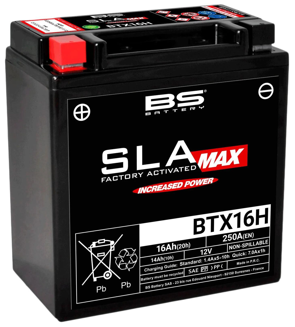 Bs-Batterie Batterie bgz16h btx16h . Batterie btx16h bs sla-max