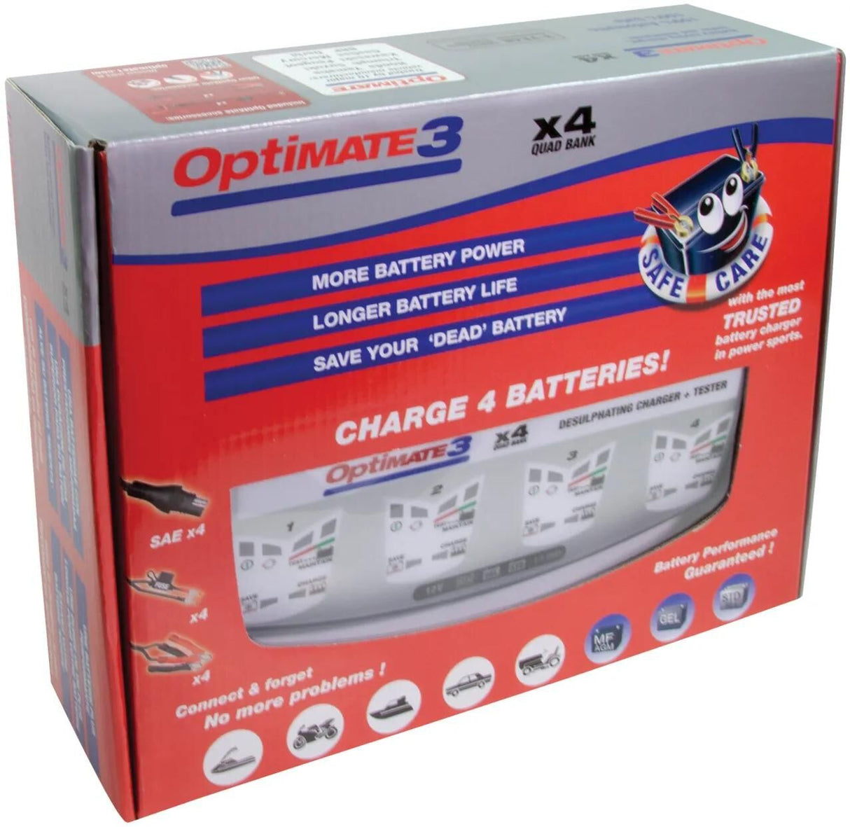 Tecmate Batterieladegerät Optimate3 Optimate 3 Ladegerät 4er Bank