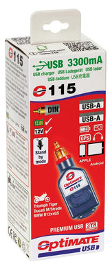 Tecmate USB-Adapter USB-Ladegerät Optimum mit DIN-Stecker