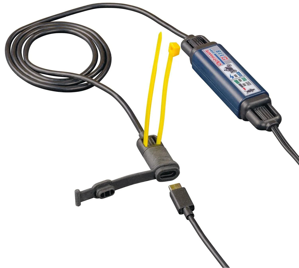 Tecmate USB-Ladegerät Optimate O-118 USB-C-Ladegerät Optimate m. SAE-Anschluss 200cm