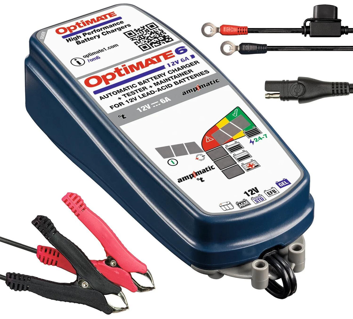 Tecmate Batterieladegerät Optimate 6 Ampmatic 6A vom Optimate 6 Ladegerät Ampmatic 6A