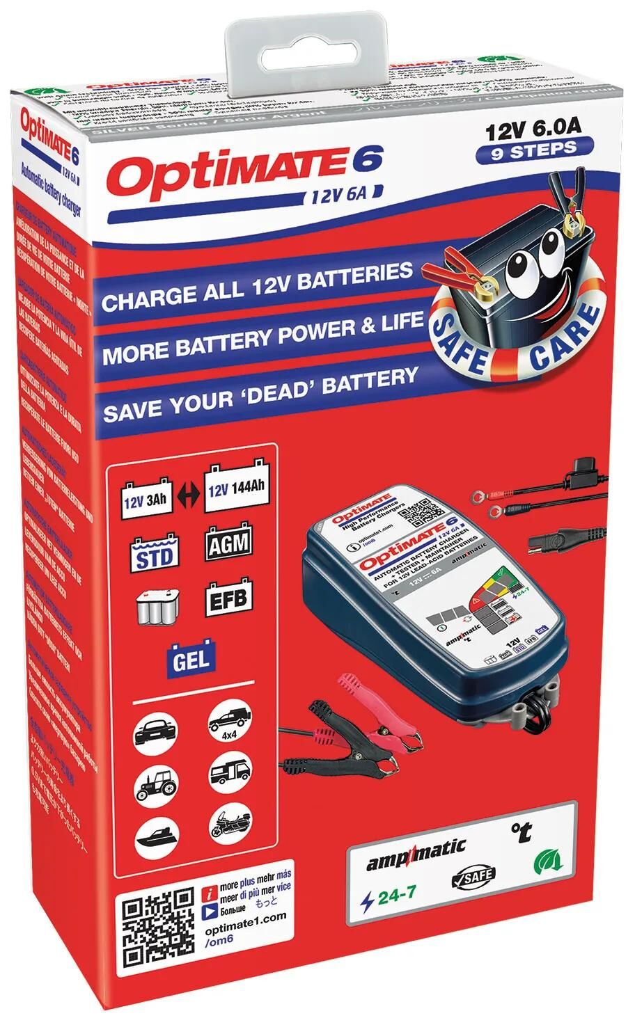 Tecmate Batterieladegerät Optimate 6 Ampmatic 6A vom Optimate 6 Ladegerät Ampmatic 6A