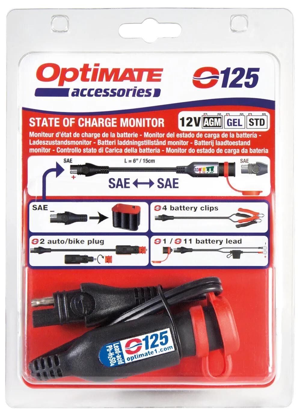 Tecmate Batterie Batteriemonitor Monitor Optimum m. Sae-Standard