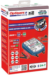 Tecmate Batterieladegerät Optimate 2 Duo Optimate 2 Ladegerät Duo 2er Bank