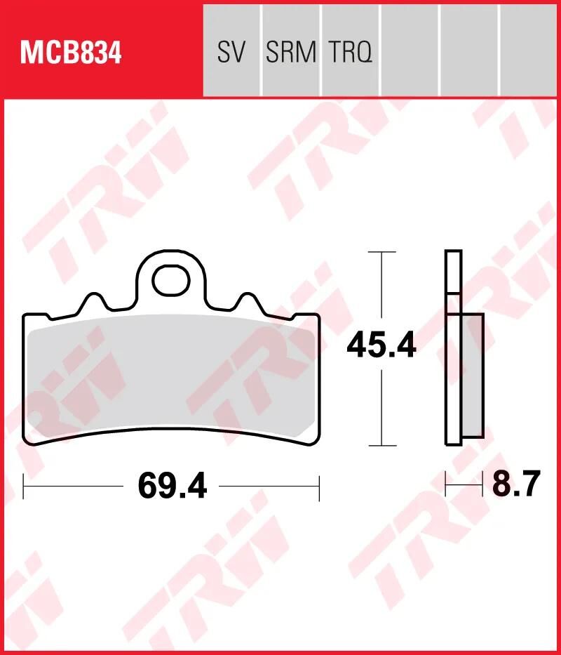 TRW Bremsbeläge MCB834 Bremsbelag MCB 834 SV Sintermetall