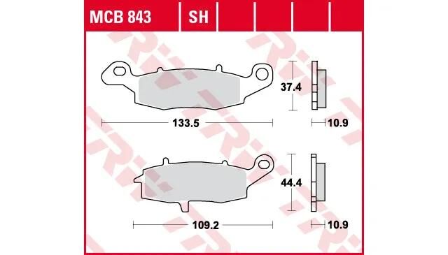 TRW -Lucas Bremsbeläge MCB 843 Bremsbelag MCB 843 Bio-Standard