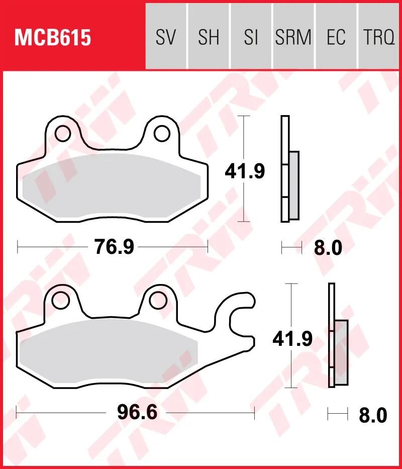 TRW Bremsbeläge MCB 615 Bremsbelag MCB 615 Si aus Sintermetall