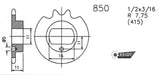 Esjot Kettenrad 0850, Kettenrad 415 14z Standard