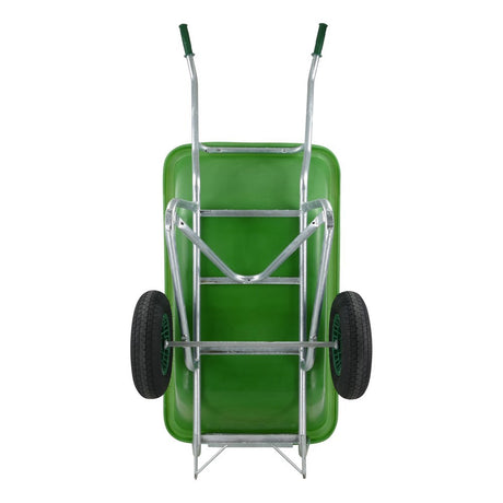 Fort Products Schubkarre F S 350l, grün verzinkte Basis, 2 Lufträder