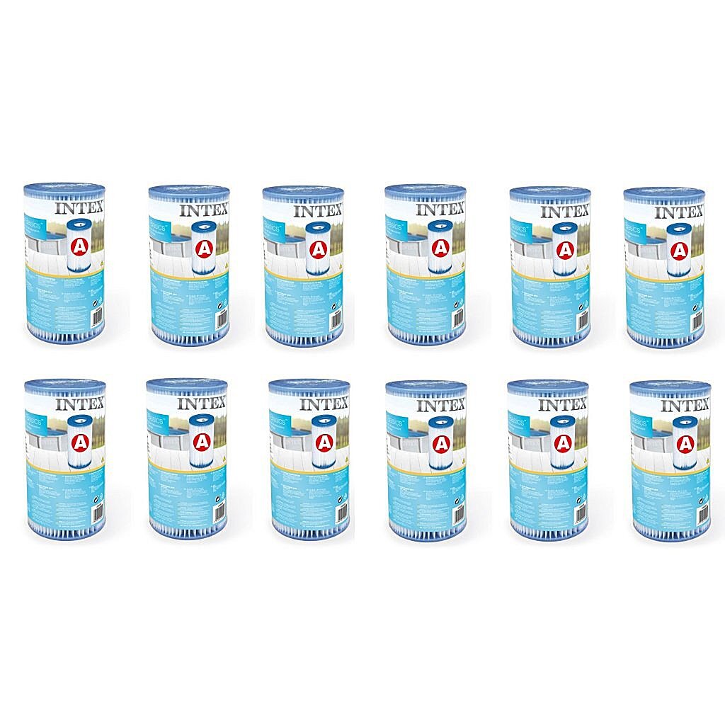 Intex 29000 Filterkartusche Typ A 12 Stück für Schwimmbad 244 305 366 cm