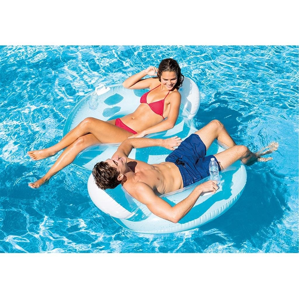 Intex 56800eu Double Lounge Swimming Pool med flaskeholdere 198x117 cm