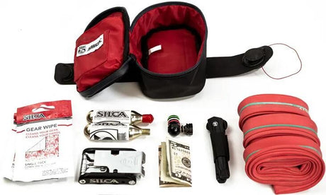 Silca Satteltasche Matte Grande Satteltasche Matte Grande Schwarz Rot