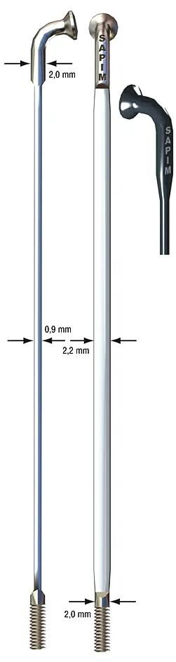 Sapim Messerspeiche CX-Ray Aero Blade Speiche CX-Ray Edelstahl 2x274mm Sil.