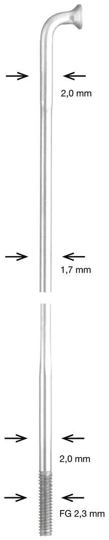 Alpina Speiche Speiche Edelstahl db 2x1,7x2mm 284mm sil.