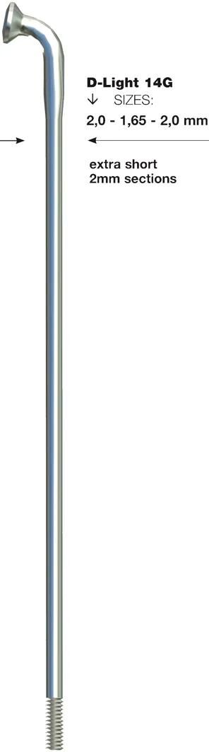 Sapim Speiche d-light Speiche d-loght Edelstahl db 2x1,65x296mm b