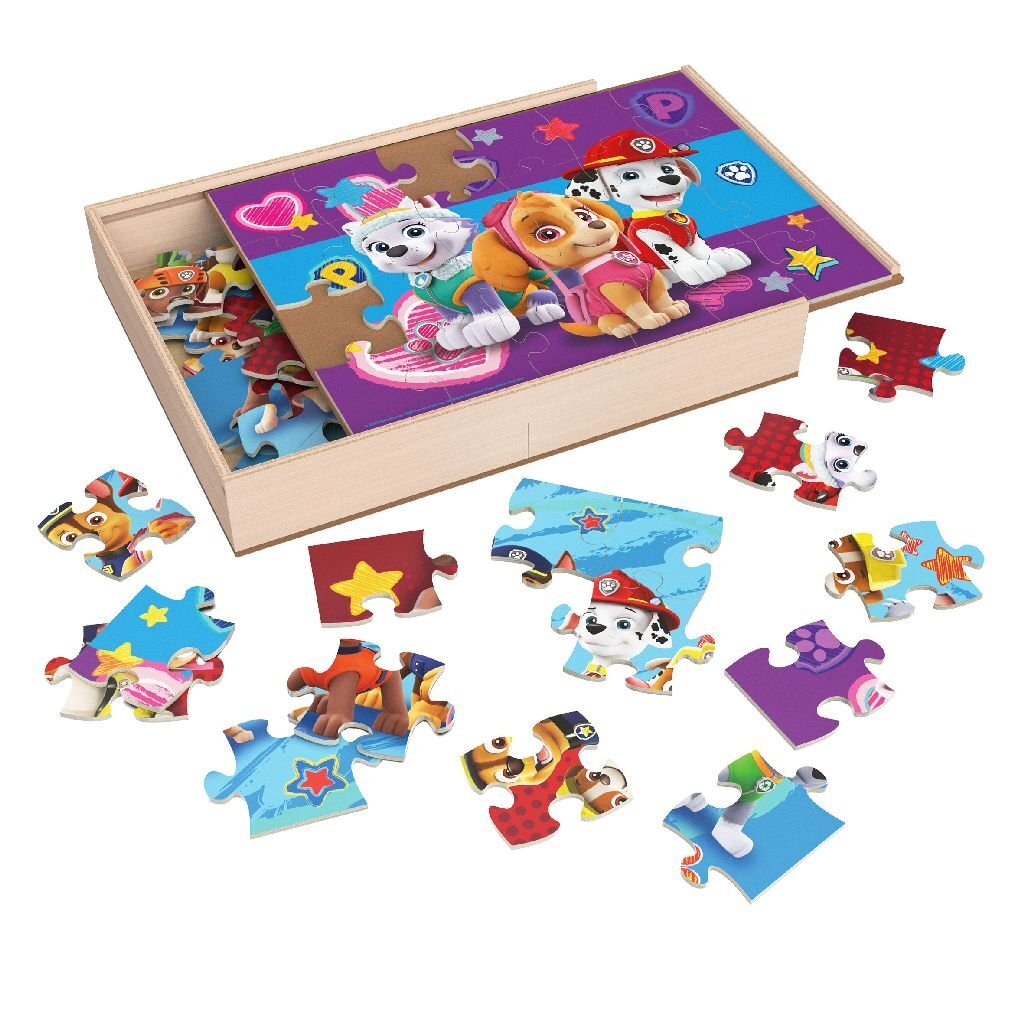 PAW PATROL 3IN1 Puzzle de madera en la caja 3x24 piezas