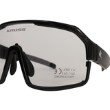 Kross Fahrradbrille Fly UV400 photochrome Gläser – schwarzer Rahmen