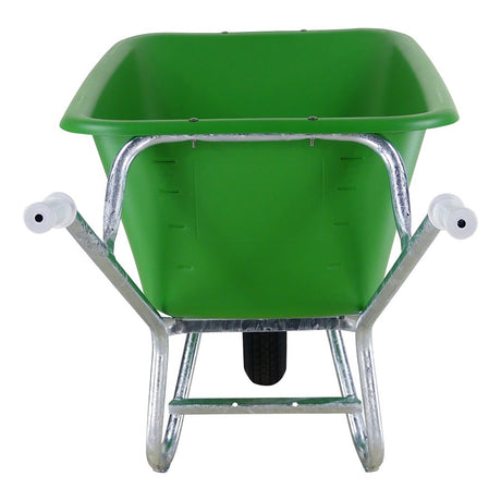 Fort producten kruiwagen f s 165l groen hdpe bak verzinkt onderstel