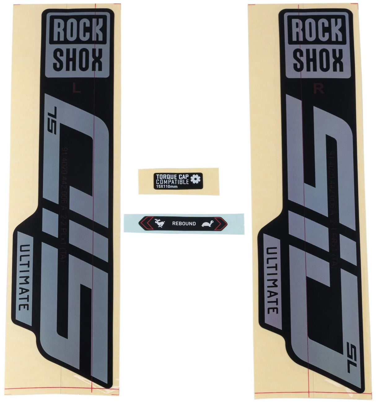 RockShox Dekorset Signatur Series Aufkleberset RS SID SL ULT. Regenbogen