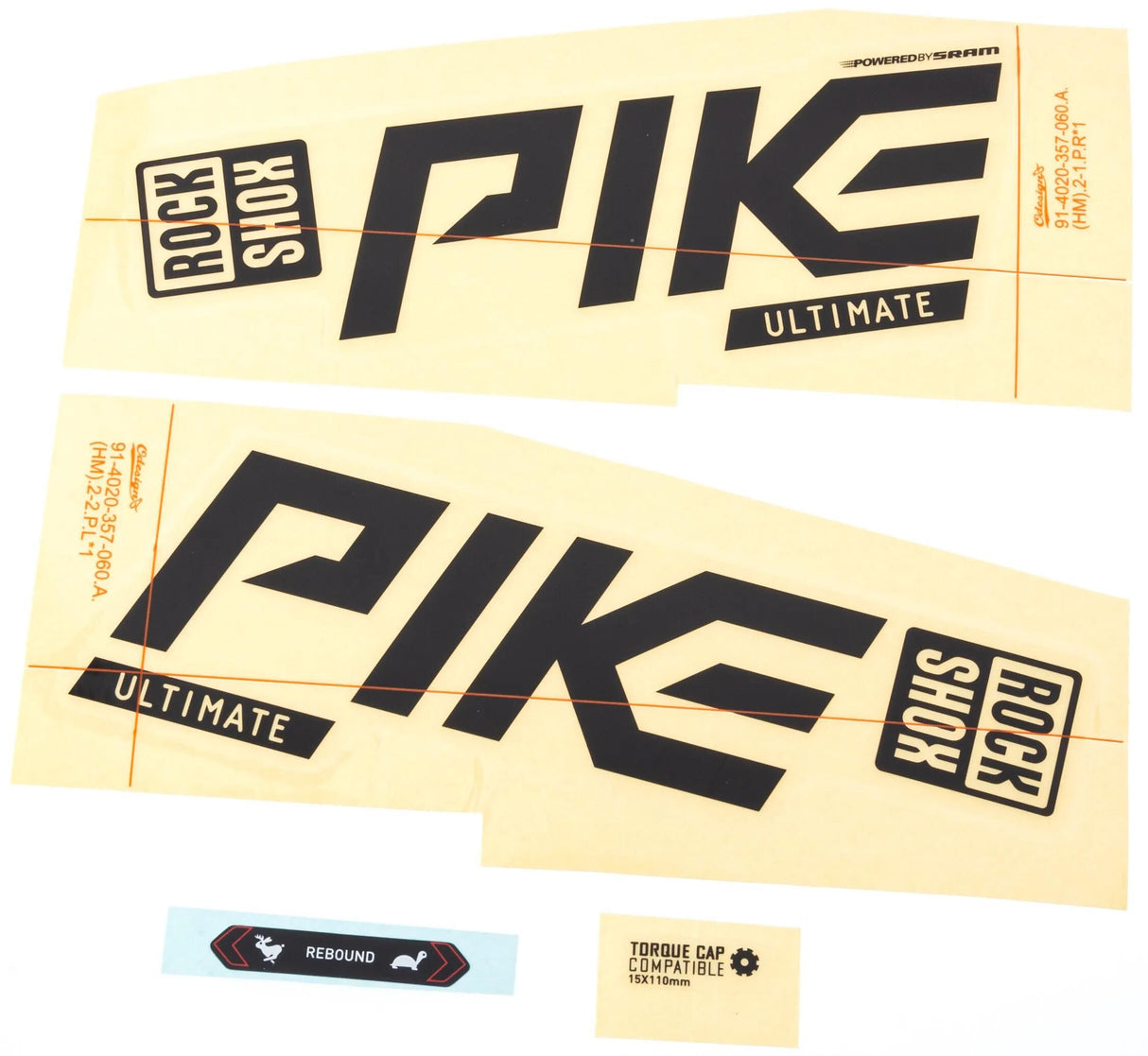 RockShox Dekorset Signature Series Aufkleberset RS Pike Ult. schwarz