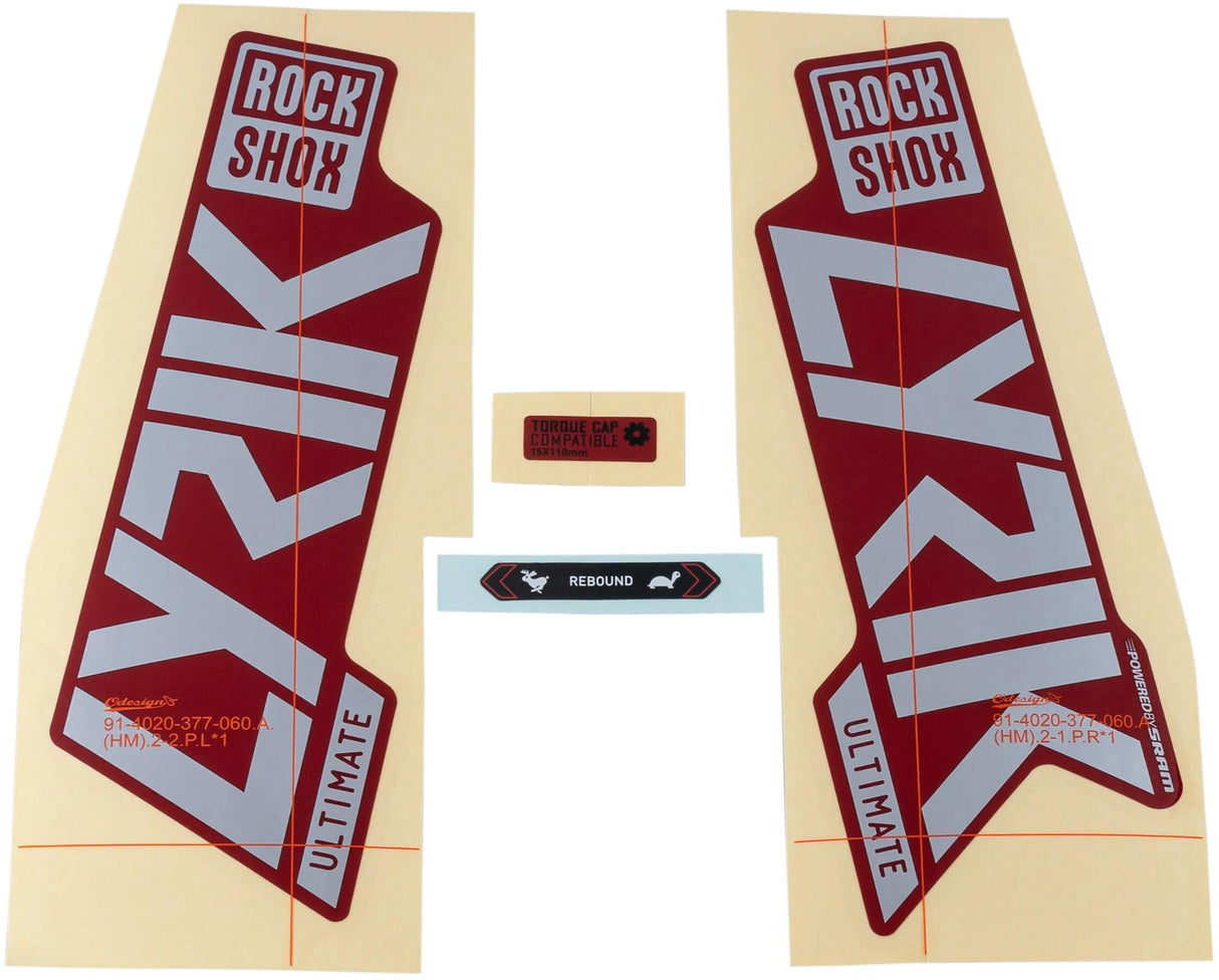 RockShox Dekorset Signatur Series Aufkleberset RS Lyrik Ult. Silber