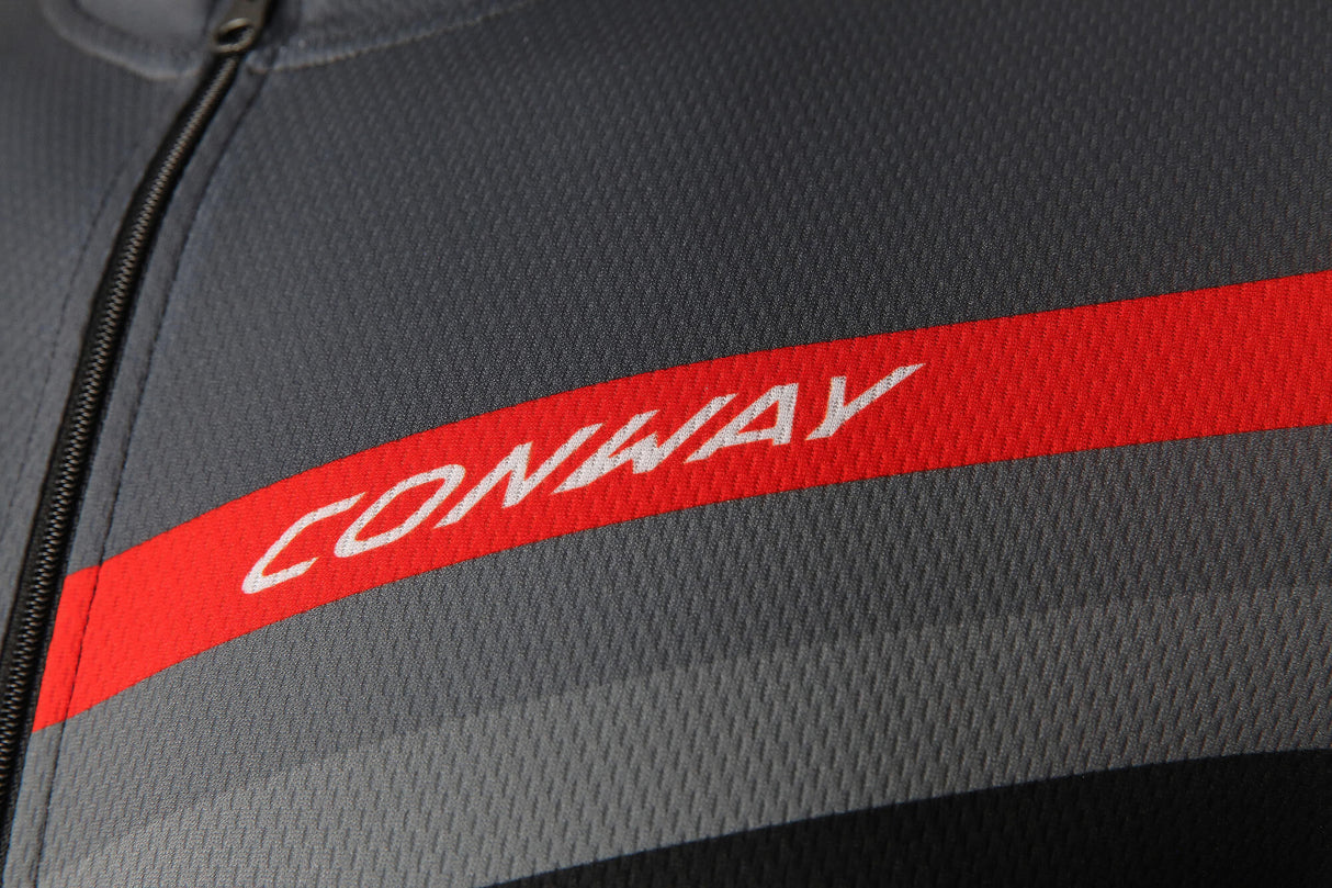 Conway Kurzarmshirt Active Jersey Full Zip SS Jersey Act.Full Zip SS XL Grau Schwarz