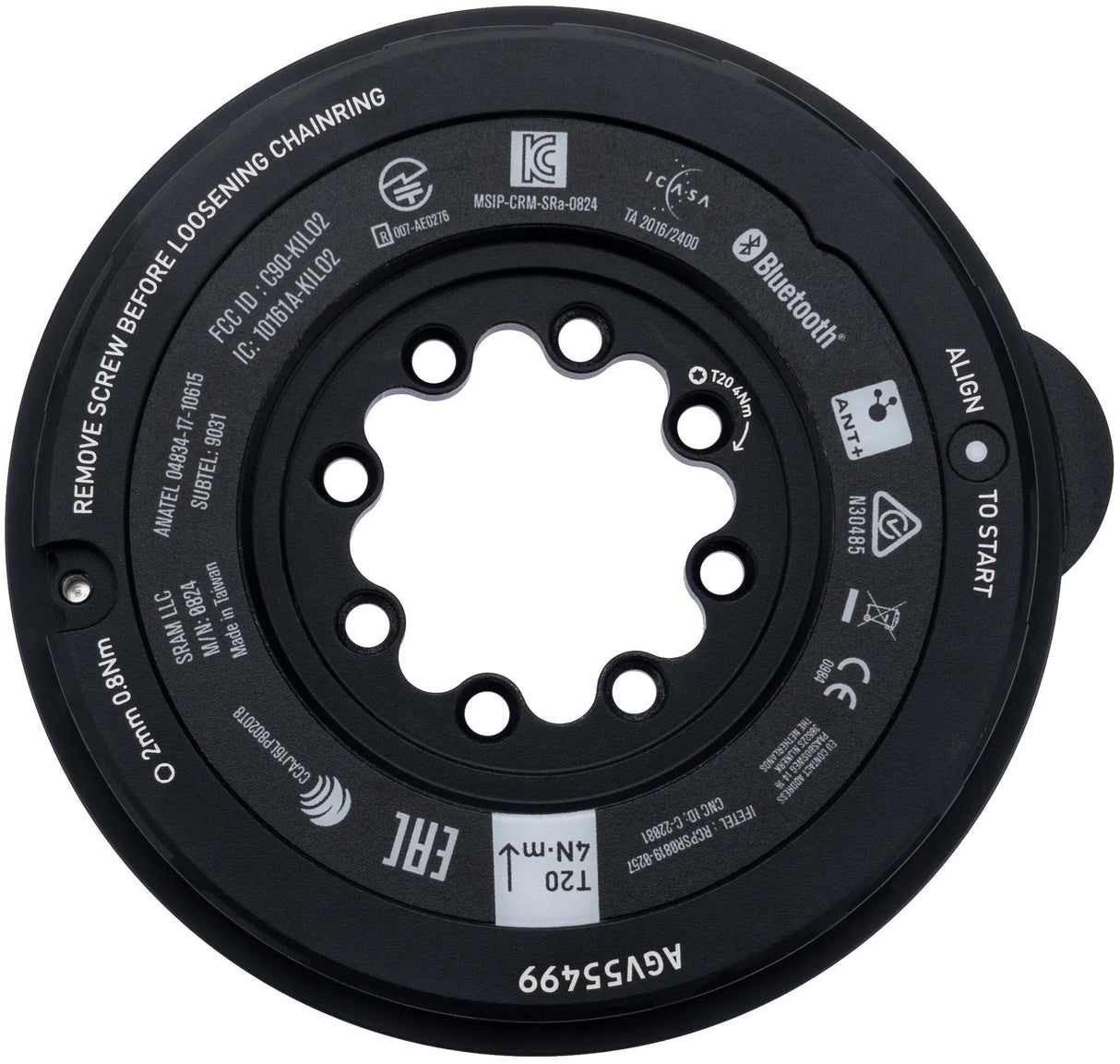 Sram Kurbelstern Leistungsmesser Eagle Axs Getriebespinne PM Eagle Axs Tr. 8 Schrauben