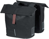 Basilikum -Stadt -Doppelfahrradbeutel - Wasser -Repellent Polyester - Schwarz - Universal Bridge System - 28-32L