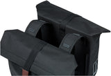 Basilikum -Stadt -Doppelfahrradbeutel - Wasser -Repellent Polyester - Schwarz - Universal Bridge System - 28-32L