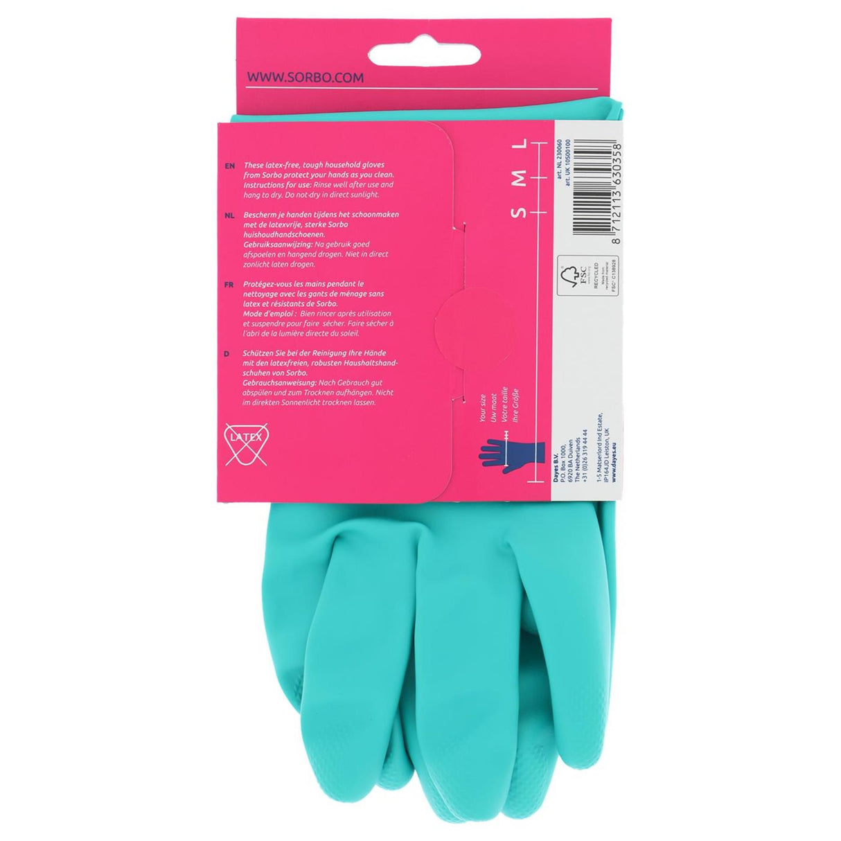 Sorbo latexvrije huishoudhandschoenen - maat medium - nitril schoonmaakhandschoenen - herbruikbaar