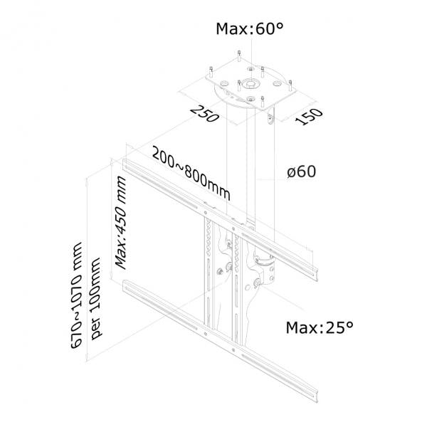 Neomounts takhjelp Plasma-C100