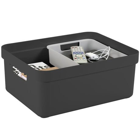 Sunware - Sigma Home Aufbewahrungsbox 24l Anthrazit - 44,5 x 34,5 x 18 cm