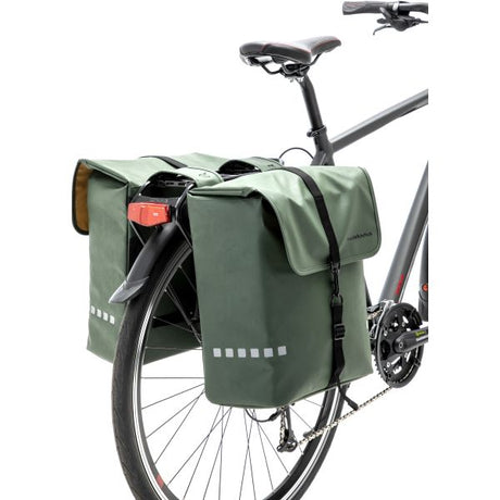 Fahrradbeutel Odense - harte, geräumige Doppel -Rucksack für Elektrofahrräder - grün