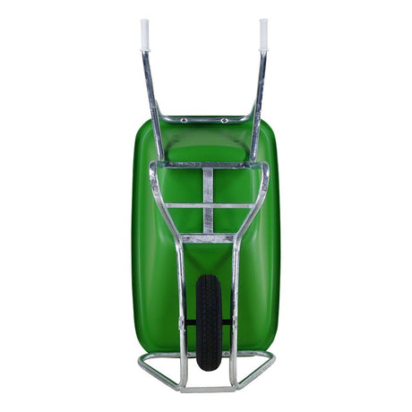 Fort producten kruiwagen f s 165l groen hdpe bak verzinkt onderstel