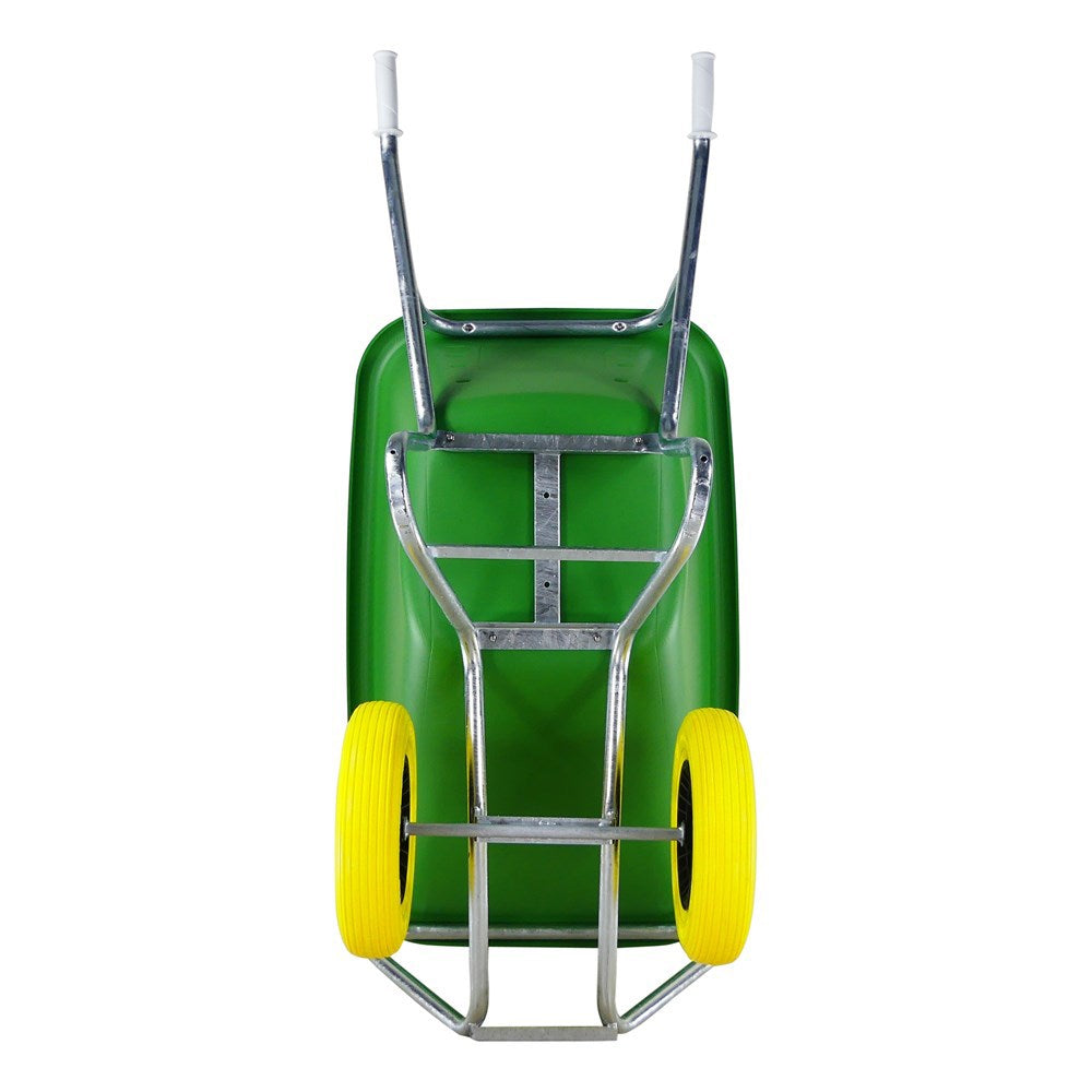 Fort producten kruiwagen f s 165l groen hdpe bak 2 wiel nooitmeerlek