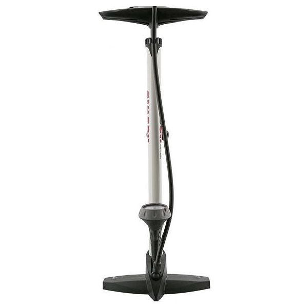 Fahrradpumpe mit Manometerstahl 61 cm weiß (020601)