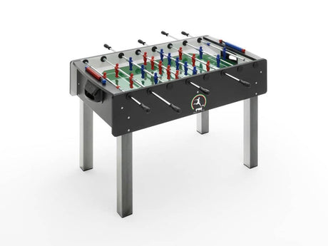 Showroom-Kickertisch mit passenden Teleskopstangen