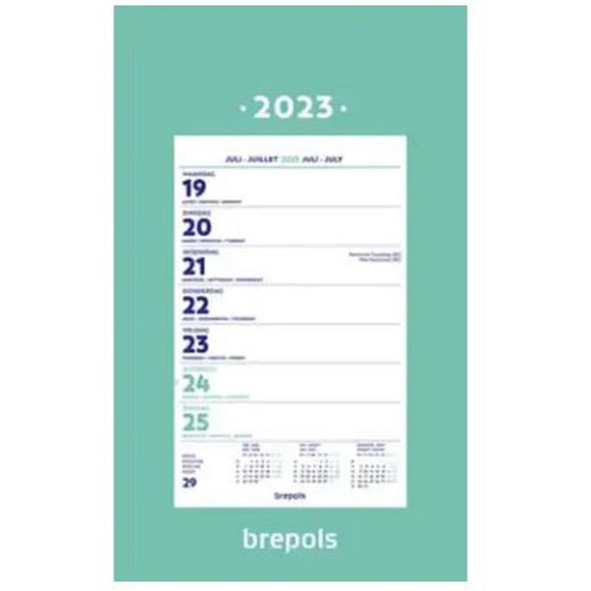 Brepols Wandkalender Woche 2026 geklebt