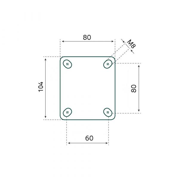 Tarsus Bokwiel 100 mm. blanco