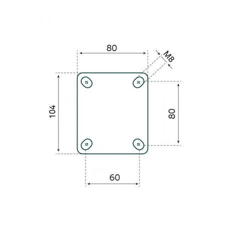 Tarso Zwenkwiel 100 mm. Tpe extra tranquilo